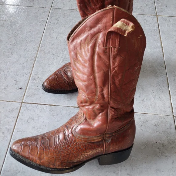 Pre Ban Sea Turtle Western Cowboy Boots - Picture 15 of 16